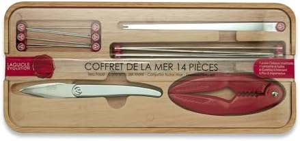 Coffret Bois 14 pièces — Fruits de Mer — accessoire ostréicole, Boutique Larmor-Baden