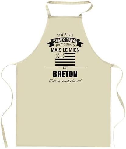 Tablier « Beau-Papa Breton » — Fête des Pères — accessoire ostréicole, Boutique Larmor-Baden